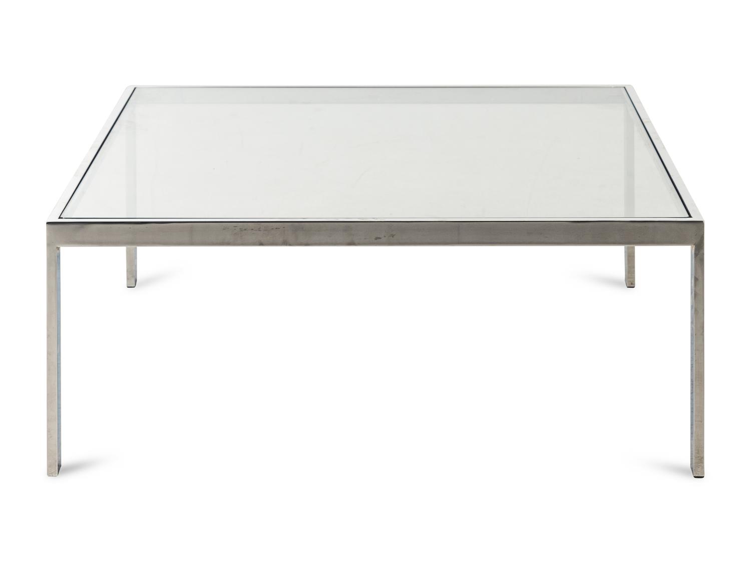 A Modernist Chrome and Glass Low Table