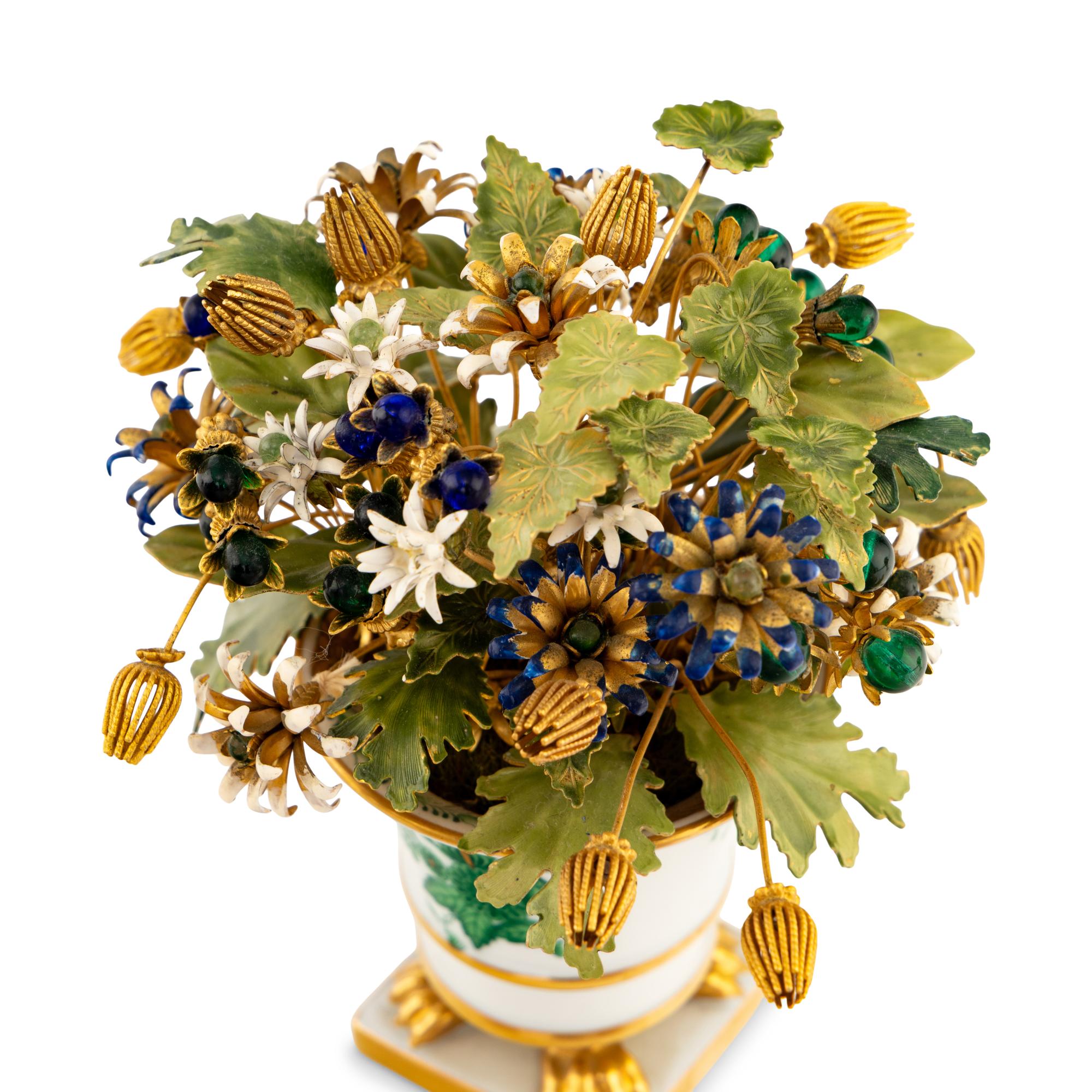 A Group of Six Tole Floral Models