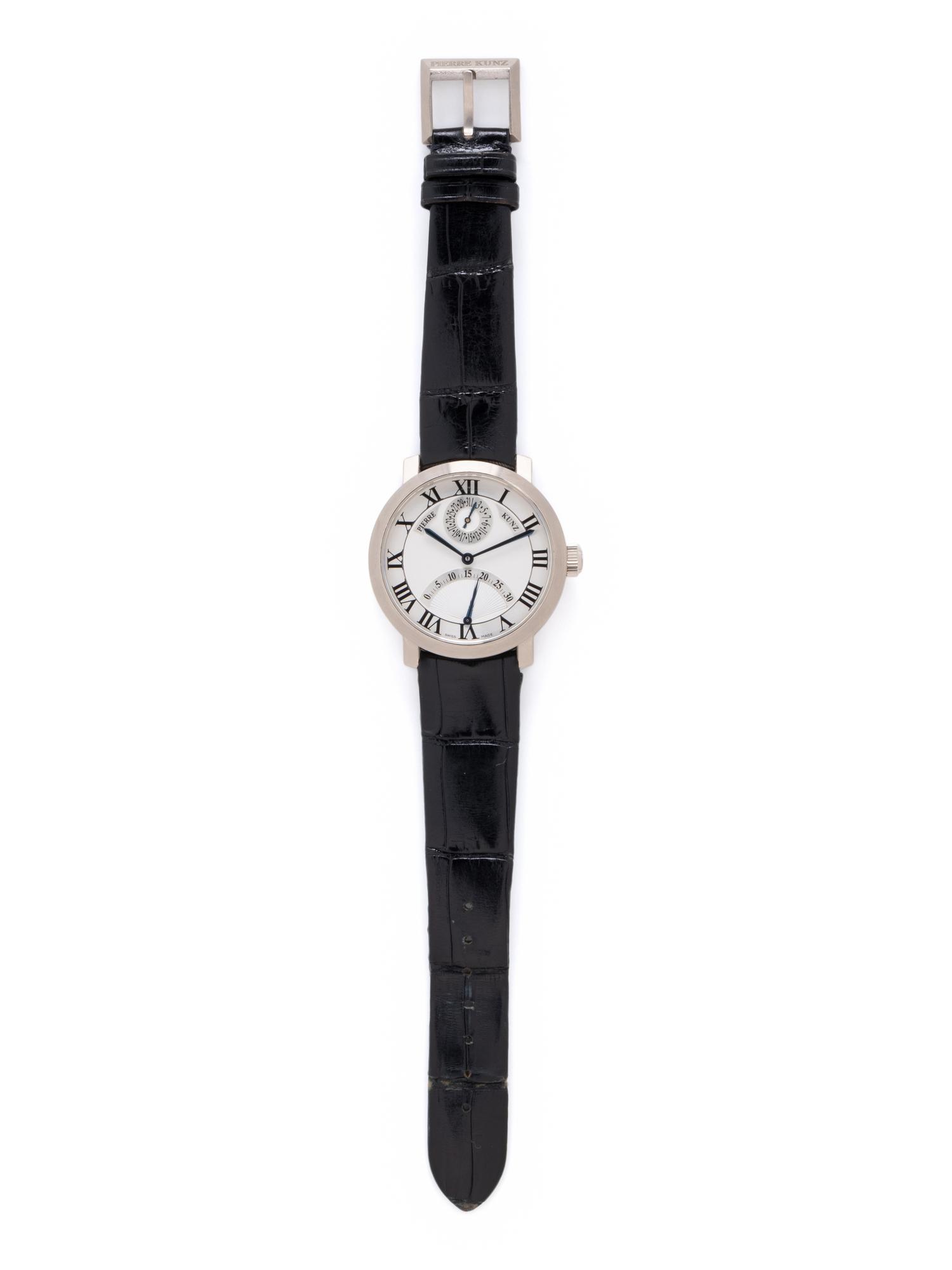 PIERRE KUNZ, REF. PKA 006 18K WHITE GOLD 'SPIRIT OF CHALLENGE' RETROGRADE SECONDS DATE WATCH
