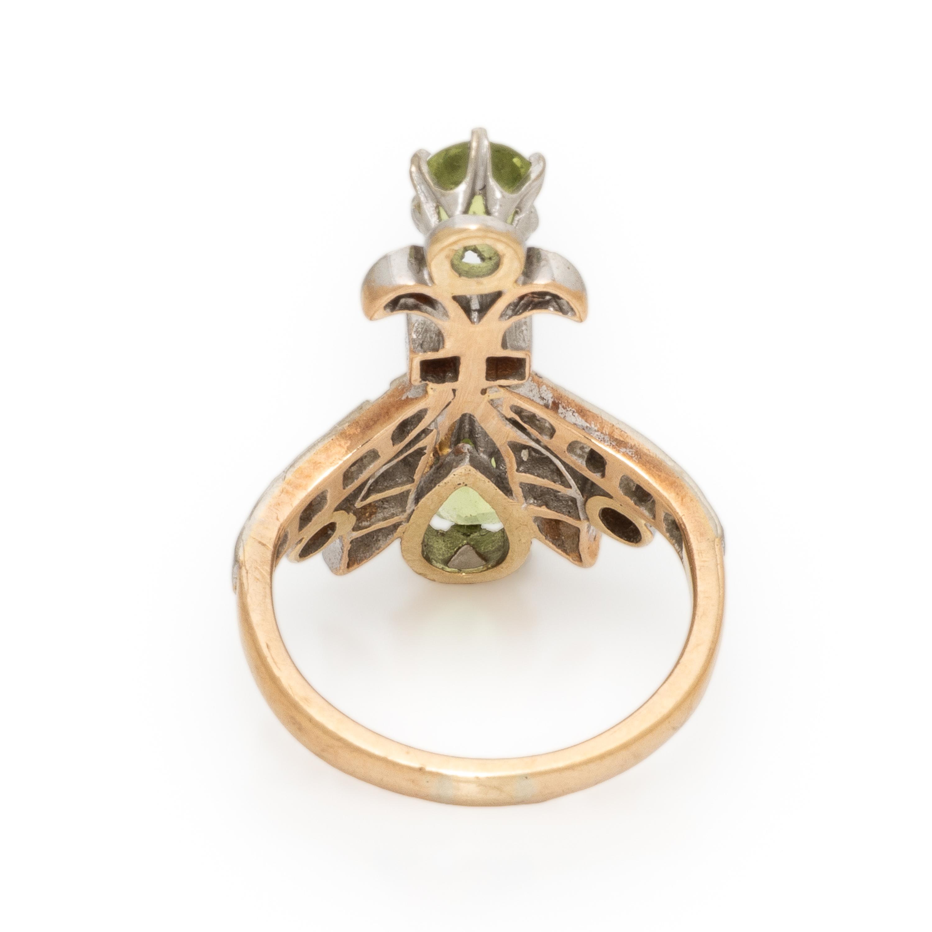 Peridot and Diamond Ring
