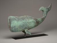 A Molded Copper Whale-Form Weathervane