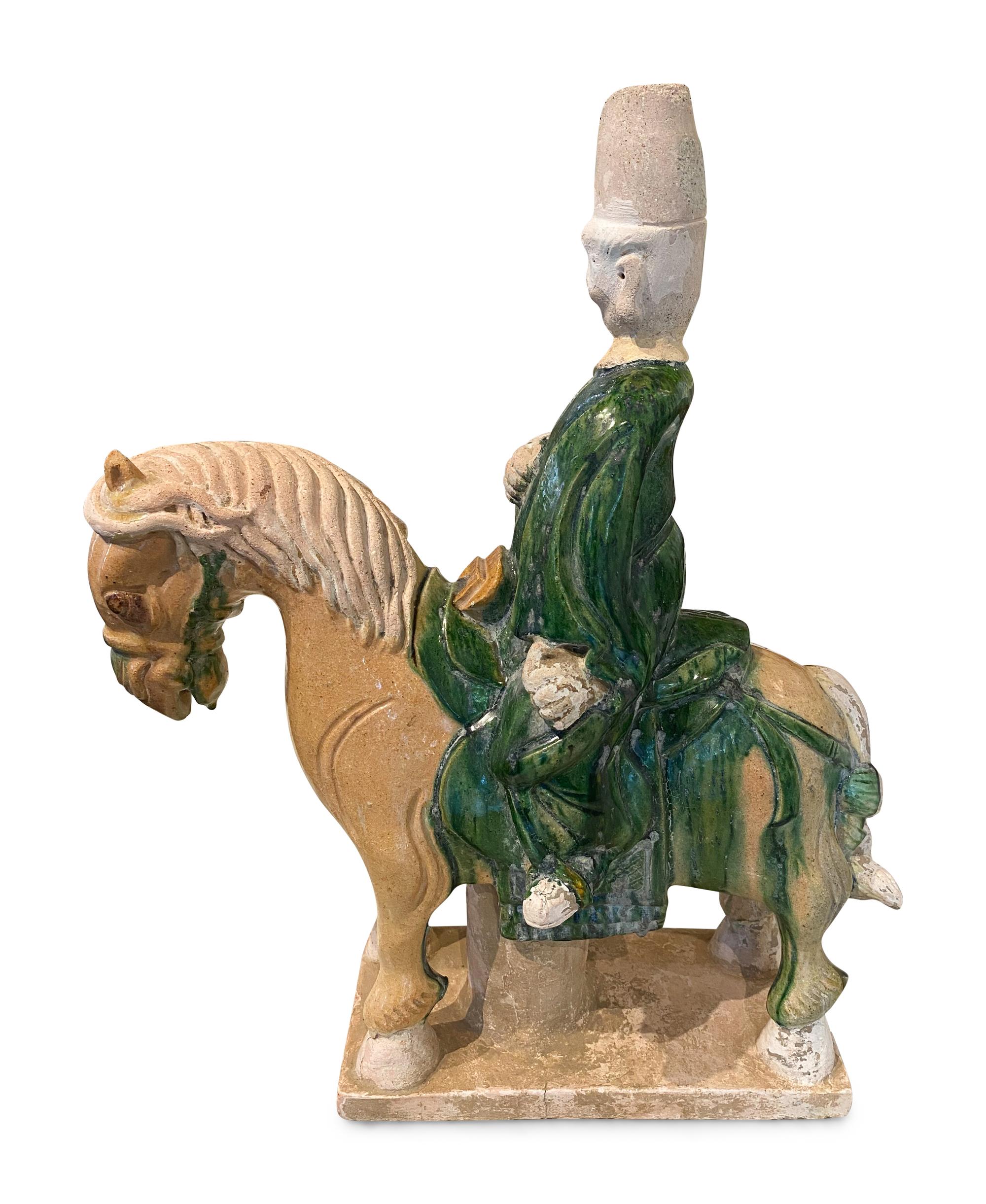 Two Chinese Sancai Pottery Figures