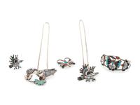 Zuni Channel Inlay Bird and Butterfly Jewelry