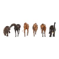 A Group of Six Leather Animal Figures