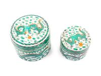 Three Chinese Famille Verte Porcelain Articles
