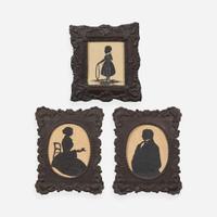 A group of three silhouettes: Chief Justice and Mrs. Jeremiah Sullivan Black and a child, The child dated, "1834," the pair circa 1850s