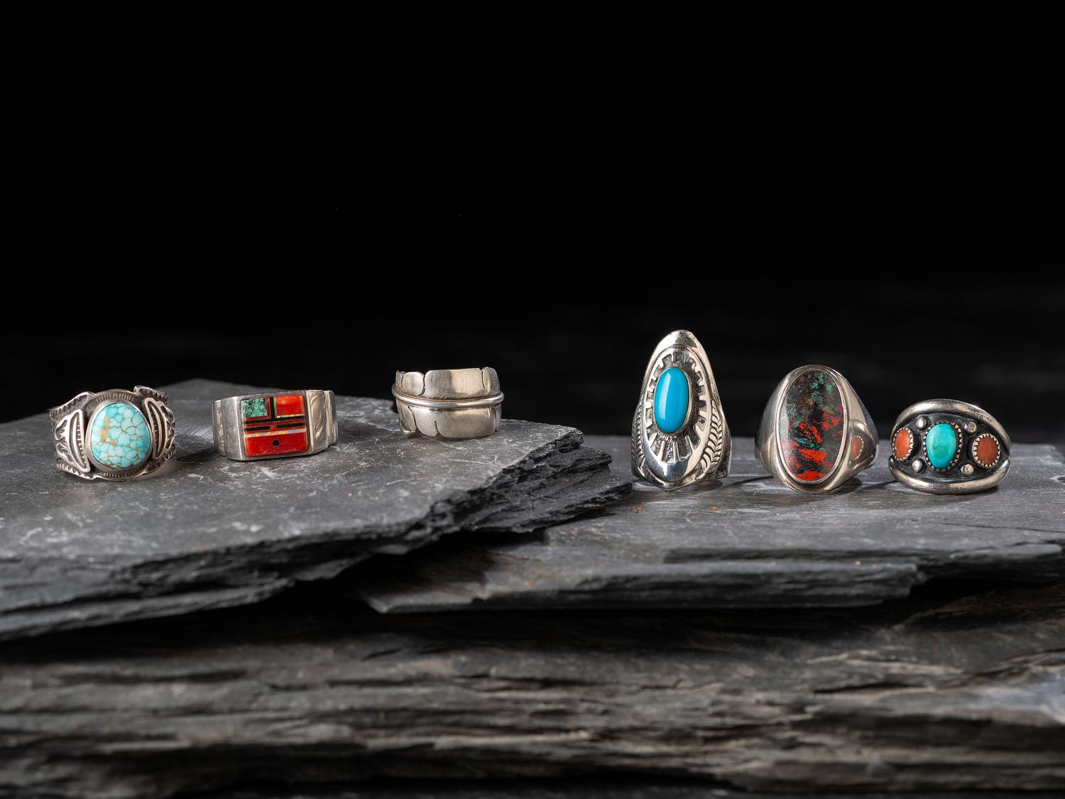Cheyenne, Navajo, Zuni, and Southwestern-style Silver Rings