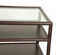 A Pair of Contemporary Glass Top Side Tables