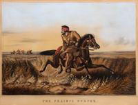 CURRIER and IVES, publishers -- After A. F. Tait. The Prairie Hunter. Lithograph with hand-coloring heightened in gum arabic. 1852.