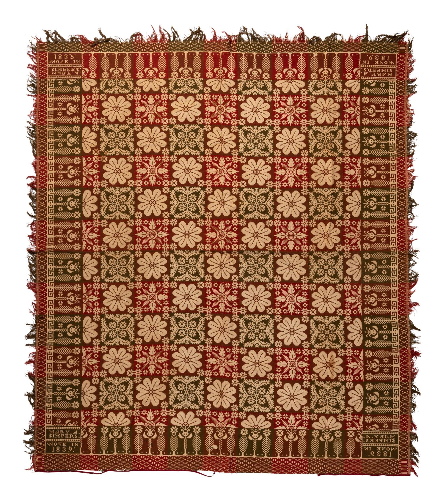 A Signed Woven Coverlet