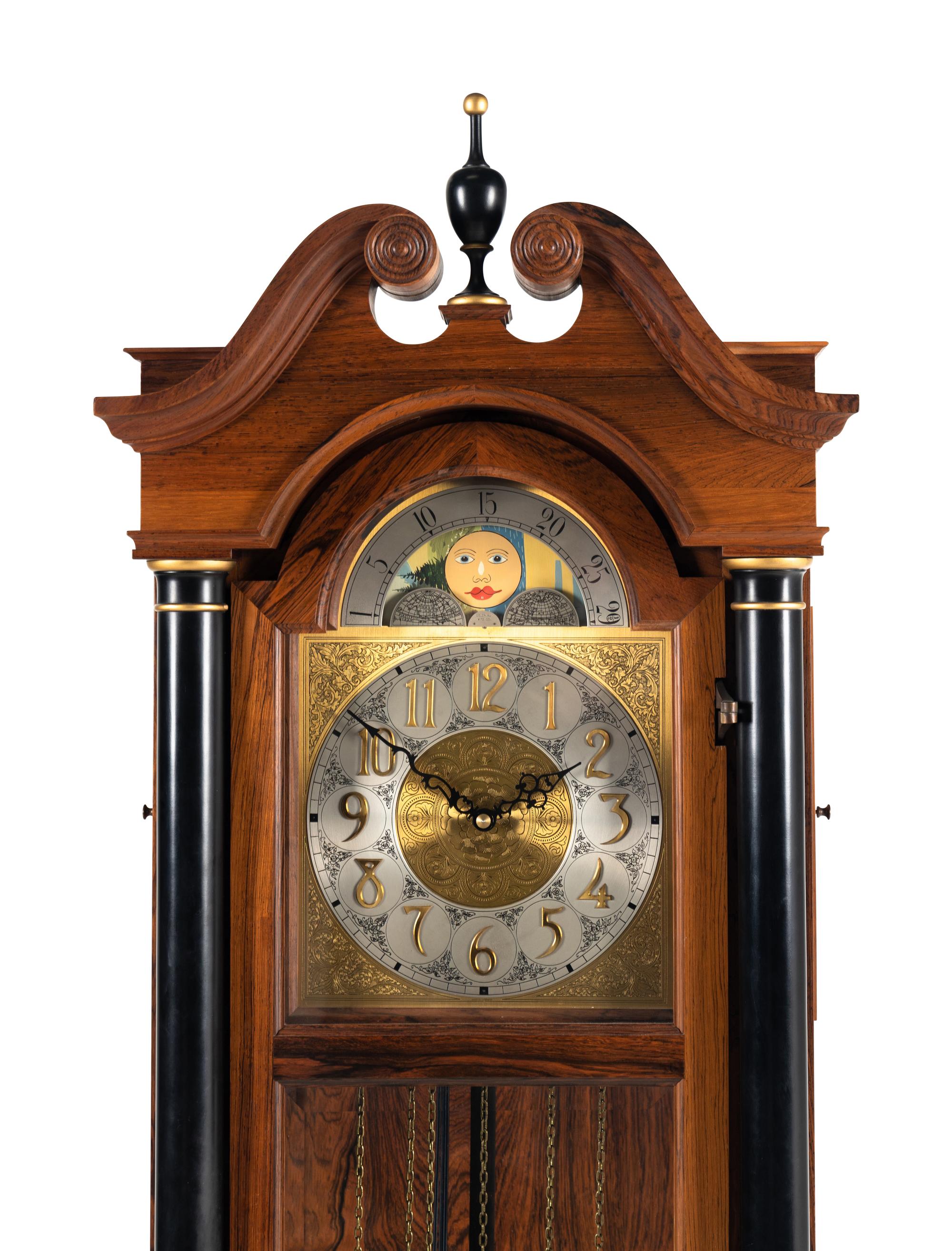 A Colonial Manufacturing Co. Mahogany Tall Case Clock