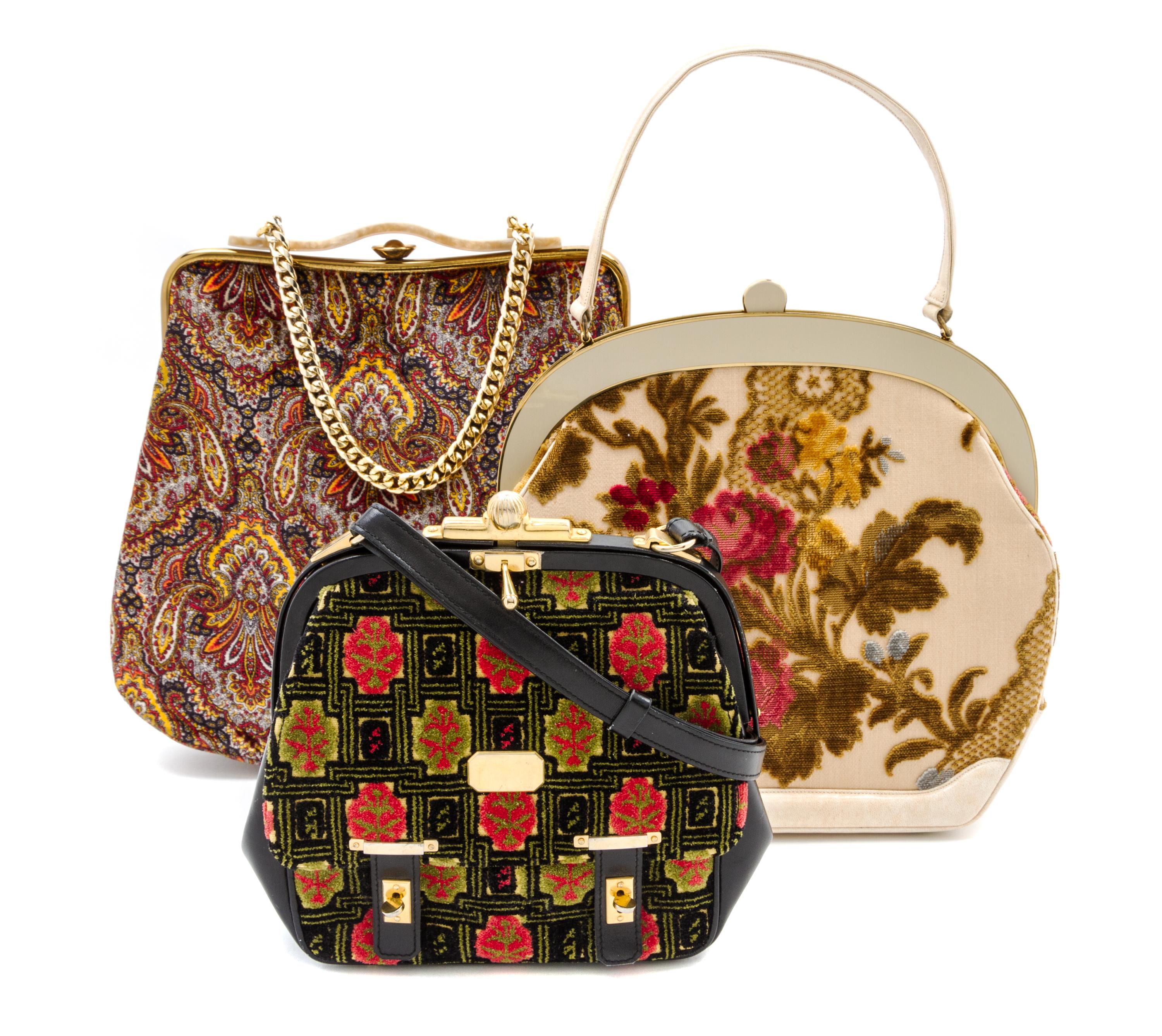A Group of Three Vintage Tapestries Bags,