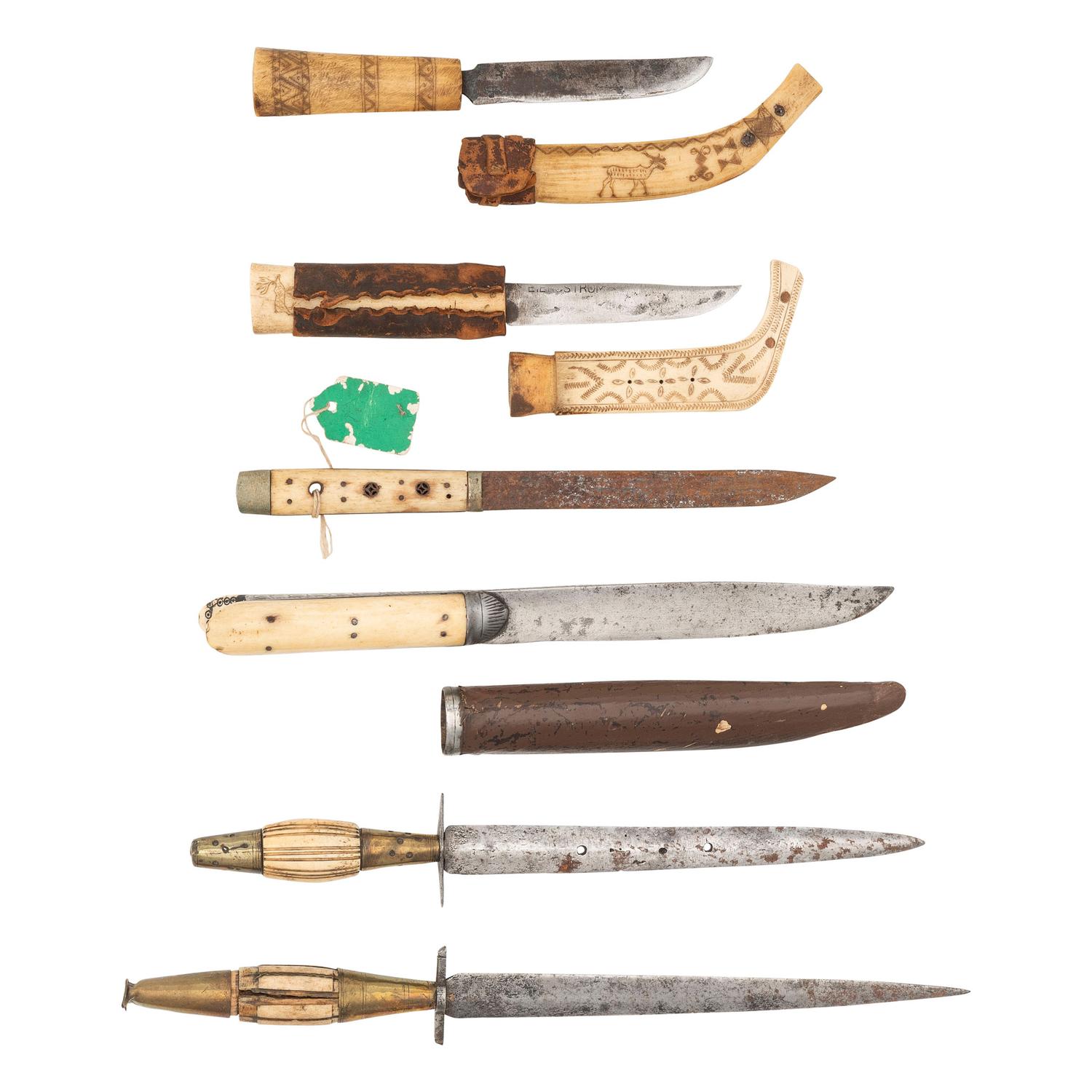 Lot of 6 Ethnographic Ivory Handle Daggers