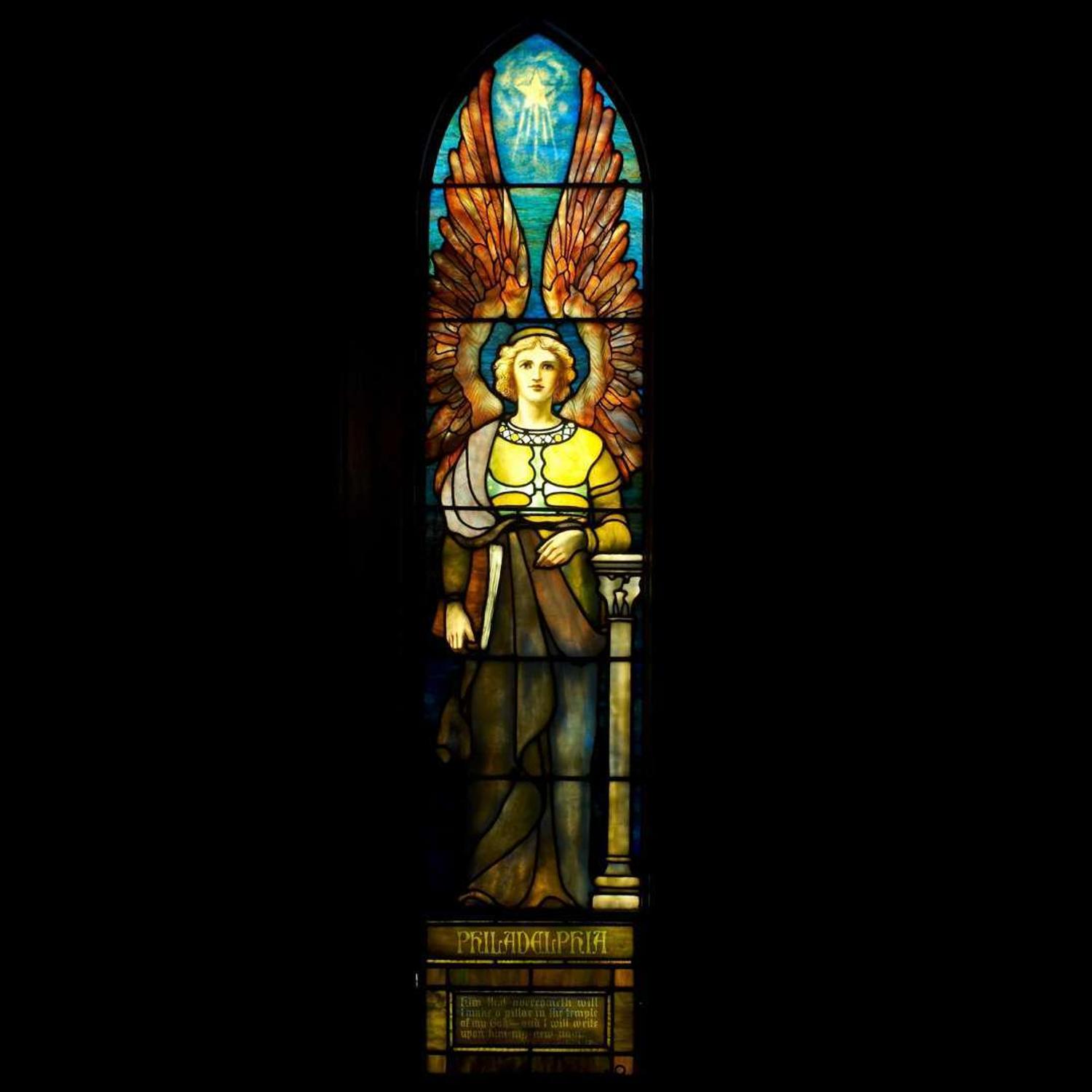 TIFFANY STUDIOS Angels Representing Seven Churches, A Rare Set of Seven Windows, 1902