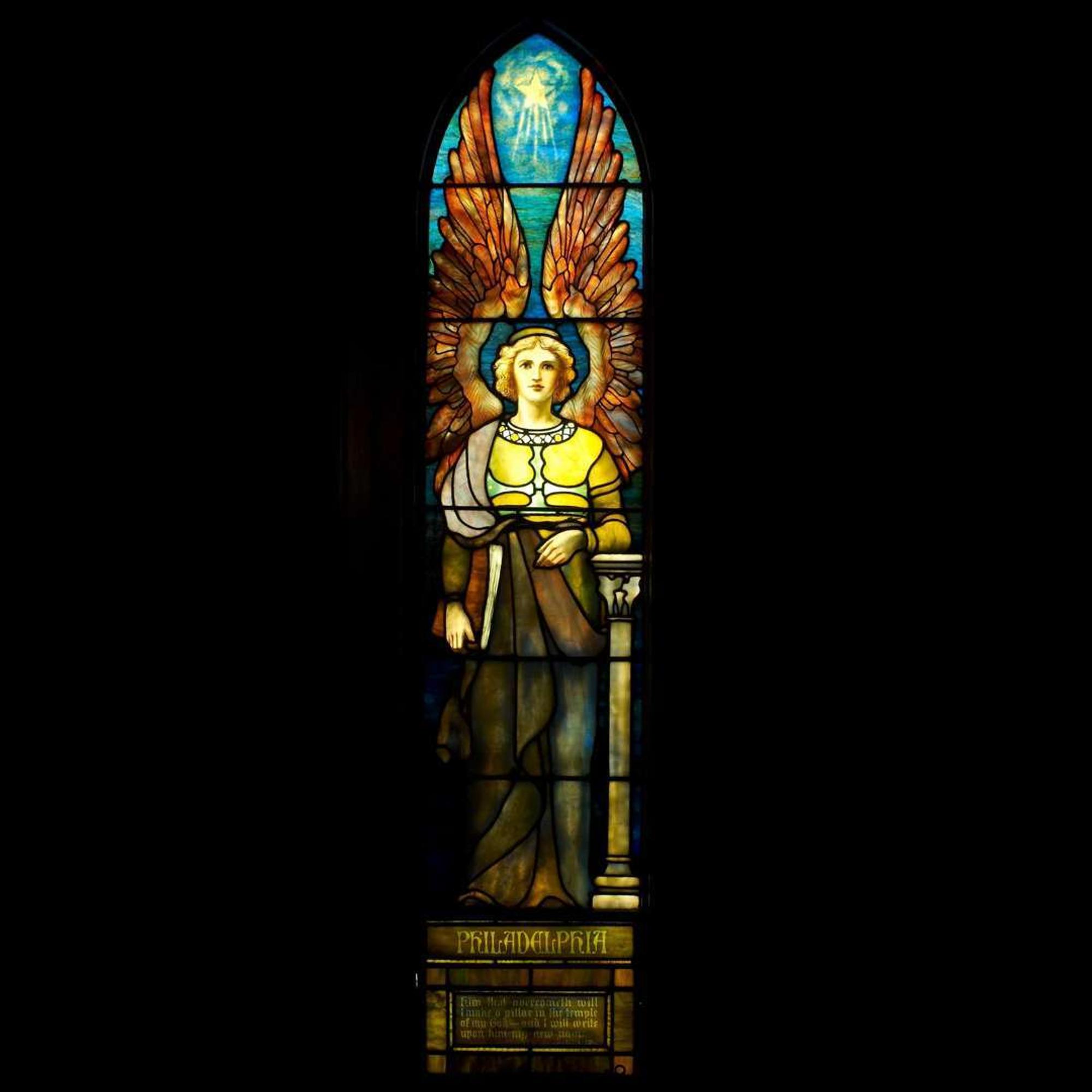 TIFFANY STUDIOS Angels Representing Seven Churches, A Rare Set of Seven Windows, 1902