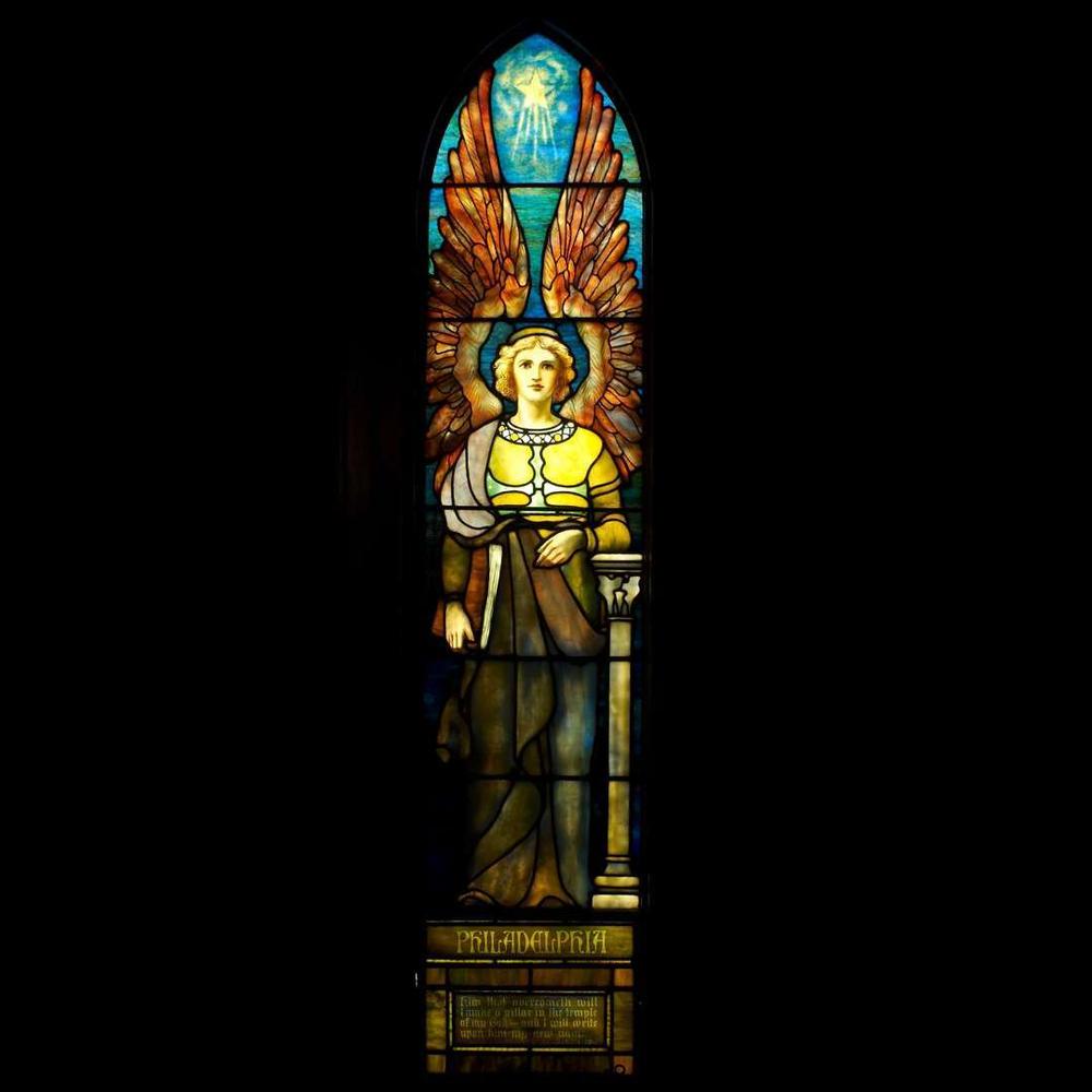 TIFFANY STUDIOS Angels Representing Seven Churches, A Rare Set of Seven Windows, 1902