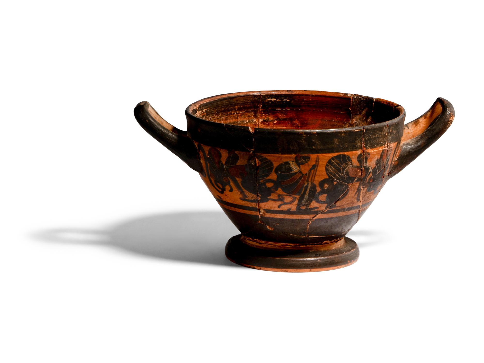 A Greek Black-Figured Skyphos