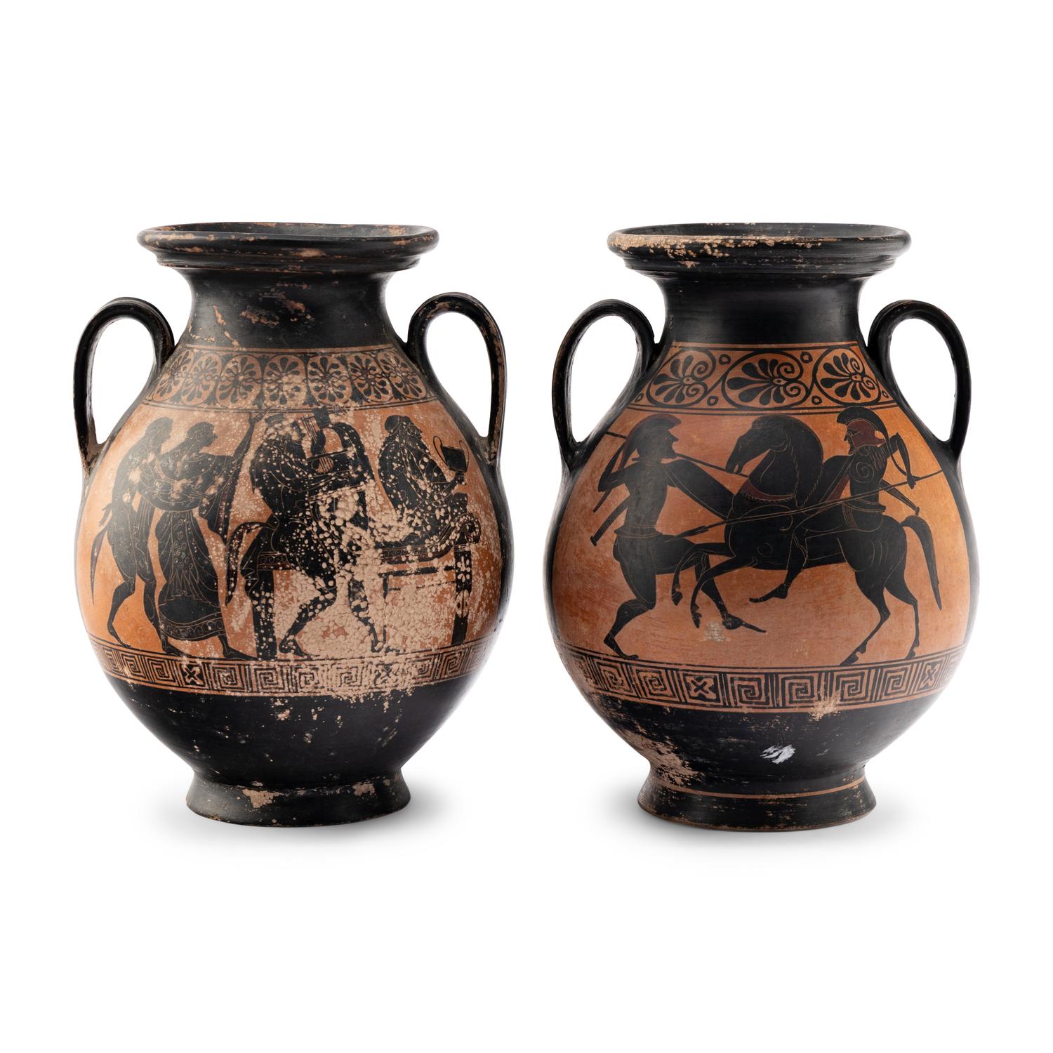 A Pair of Attic Style Black-Figure Pelikai