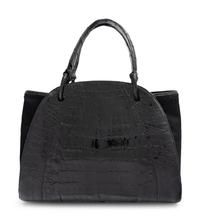NANCY GONZALEZ, BLACK CROCODILE & FUR HANDBAG