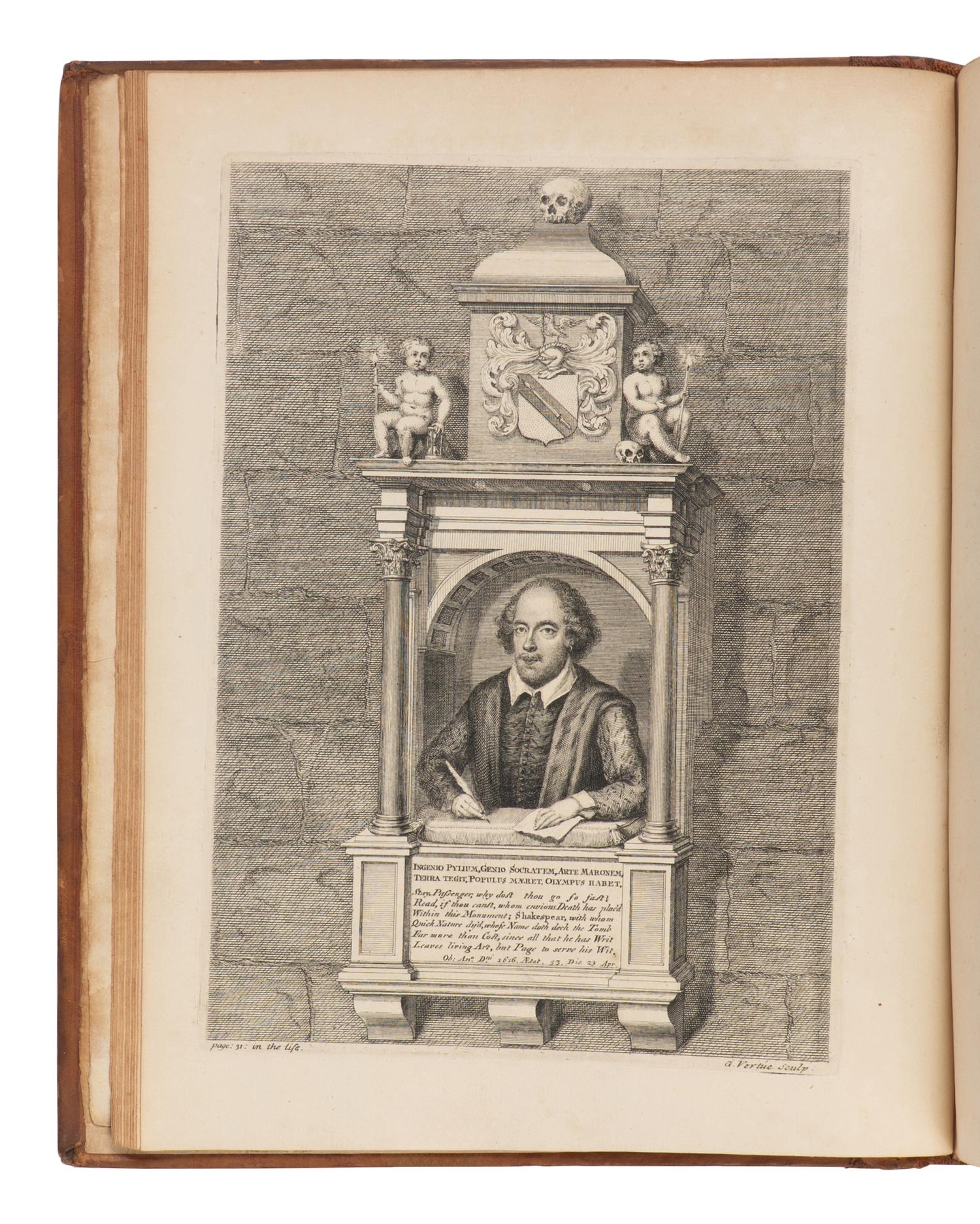 SHAKESPEARE, William (1564-1616). The Works of William Shakespear . Alexander Pope, editor. London: Jacob Tonson [-J. Darby for A. Bettesworth], [1723-]1725.