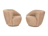 Pair of Nautilus or Cork Screw Swivel Lounge Chairs — LATE 20TH/EARLY 21ST CENTURY