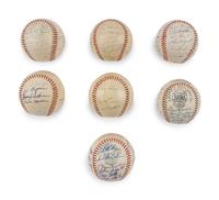 A Large Group of 1950s-60s Kansas City Athletics Team Signed Autograph Baseballs,