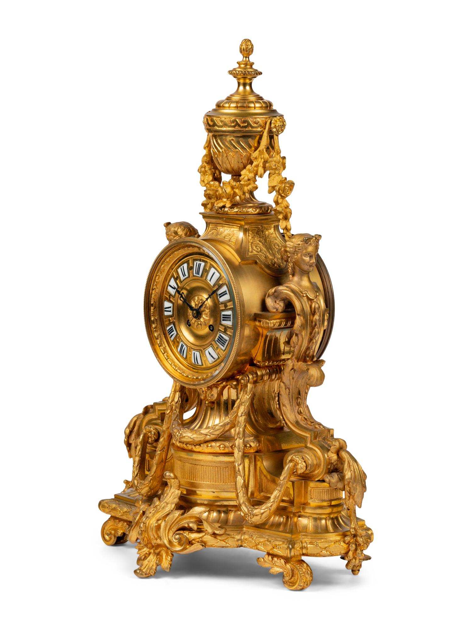 A French Gilt Bronze Mantel Clock