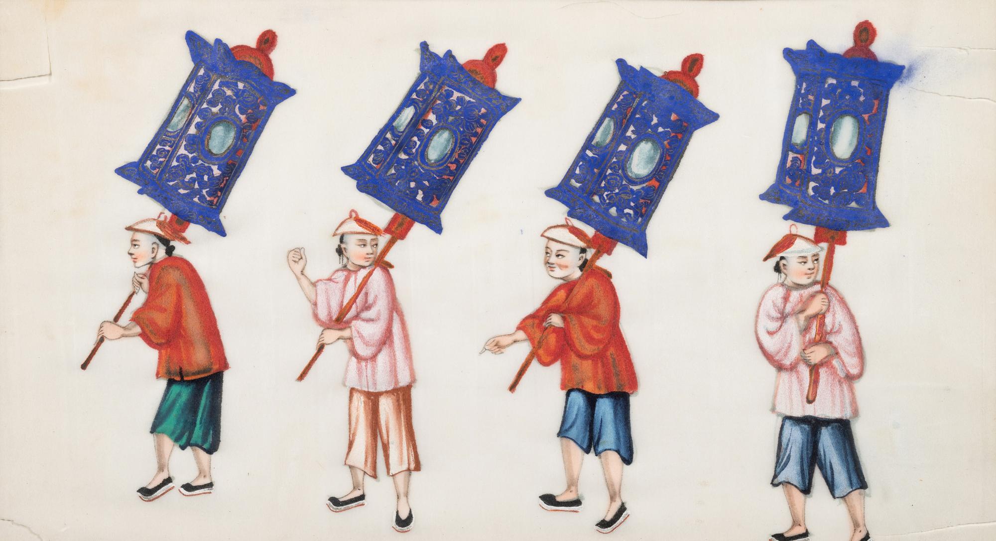 Two Chinese Export Pith Paintings