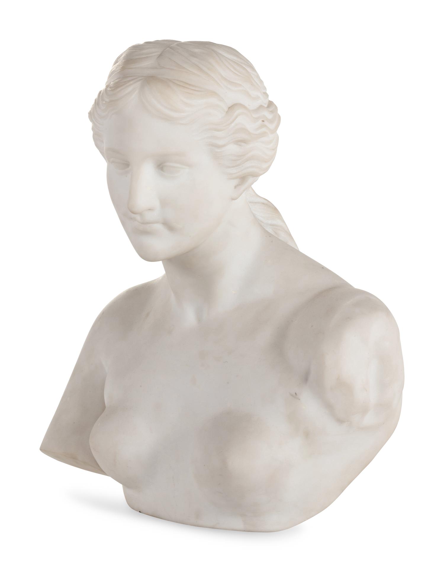 A Continental Marble Bust of Aphrodite