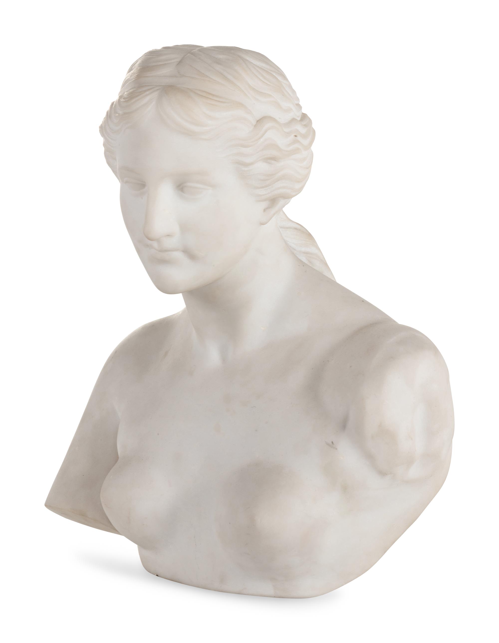A Continental Marble Bust of Aphrodite