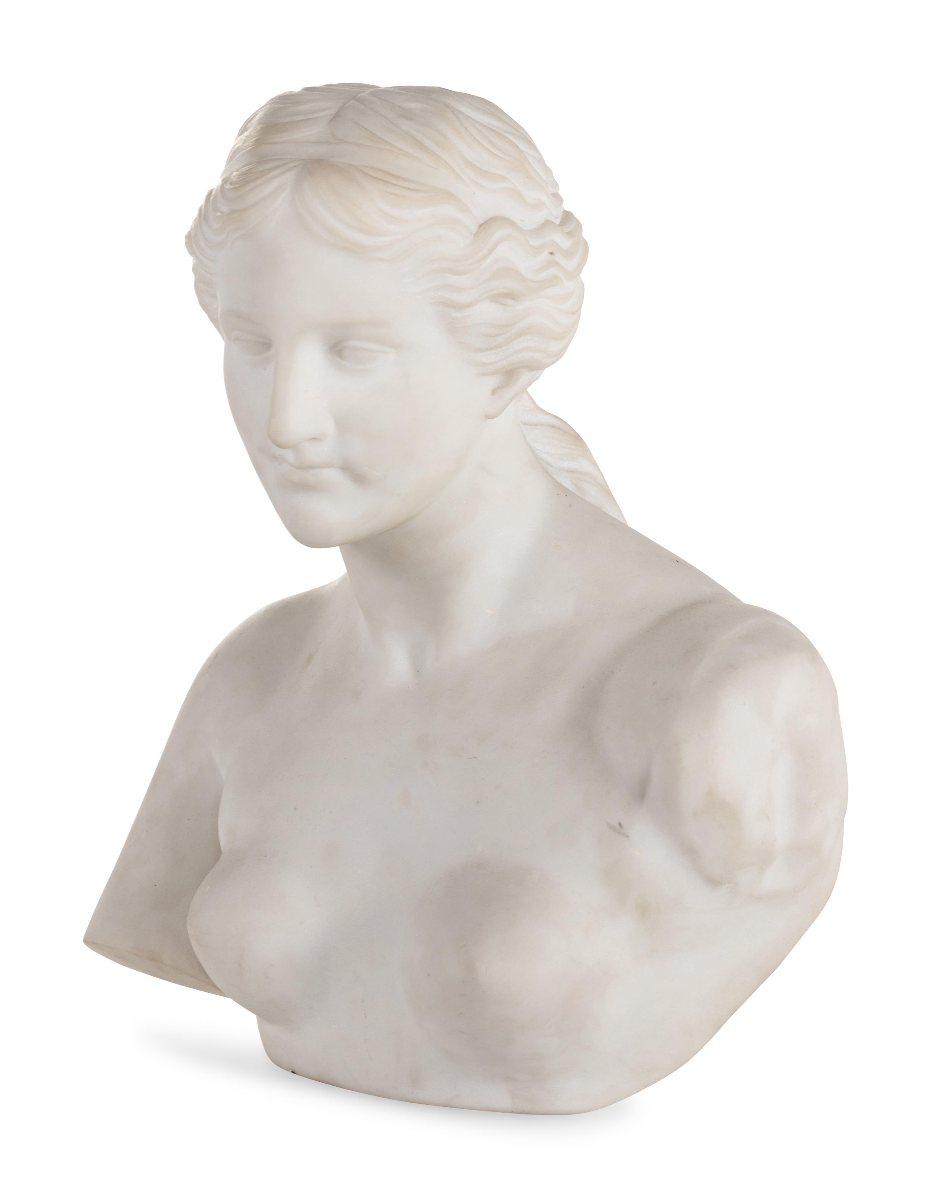 A Continental Marble Bust of Aphrodite