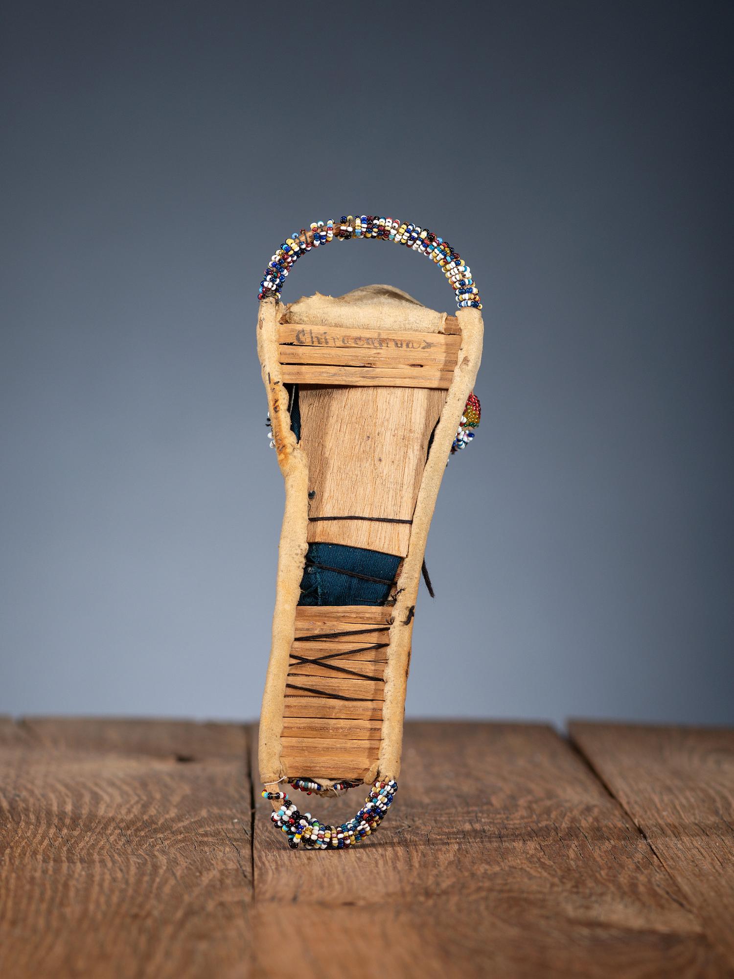 Chiricahua Apache Beaded Hide Toy Cradle