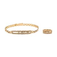 YELLOW GOLD AND SLIDING DIAMOND SET