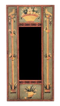 An American Painted Mirror Height 35 3/4 x width 17 3/4 inches. — 19TH CENTURY