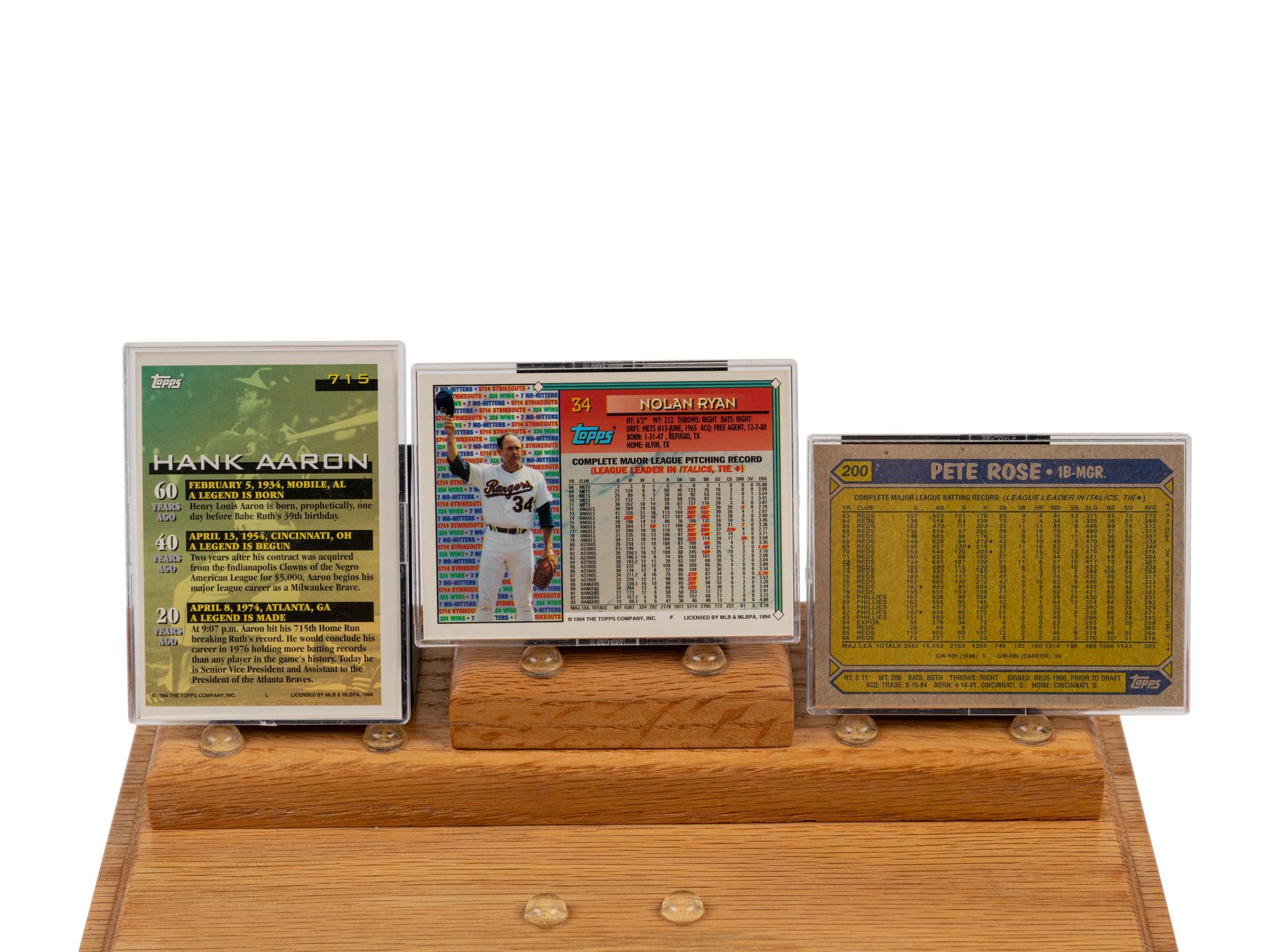 A Kings of Baseball Signed Autograph Display Featuring Pete Rose, Nolan Ryan and Hank Aaron (Beckett Authentication Services Letter),