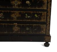 An English Ebonized and Mother-of-Pearl Inlaid Chest of Drawers — 19TH CENTURY