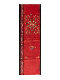 Four Chinese Embroidered Silk Panels