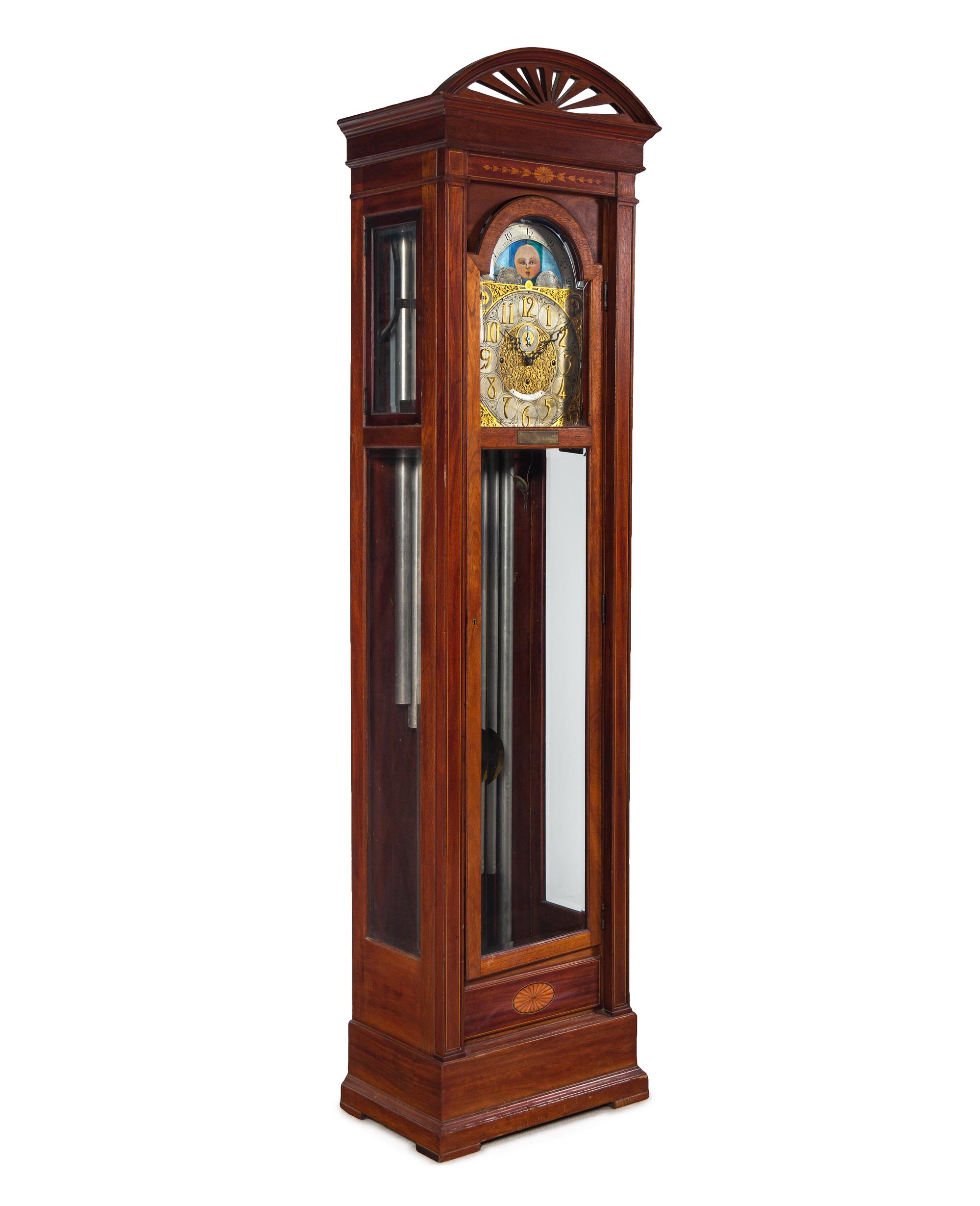 An American Mahogany Tall Case Clock