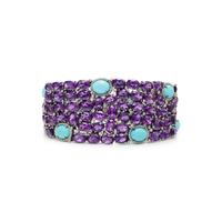 AMETHYST, TURQUOISE AND DIAMOND BRACELET