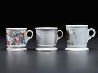 Three Tradesmen's Porcelain Occupational Shaving Mugs