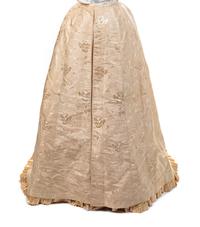High-Quality Floral Silk Brocade Skirt and Silk Satin Petticoat, 1890s