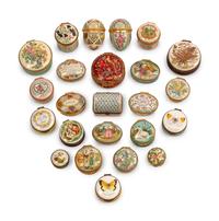 A Collection of Enameled Small Boxes