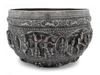 A Burmese Silver Repousse Basin — Unknown Maker, Late 19th/ Early 20th Century