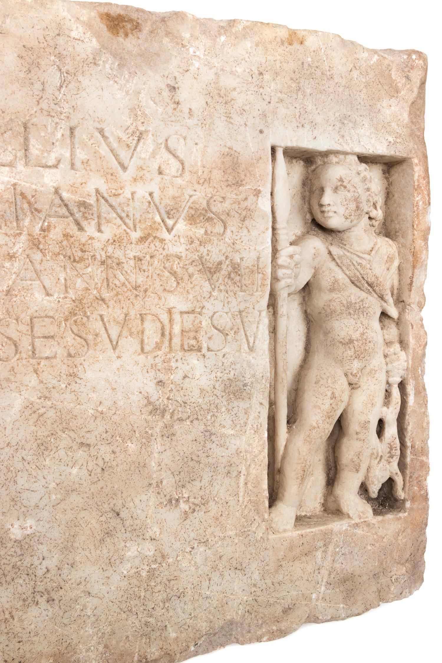A Roman Marble Funerary Relief — CIRCA 1ST-EARLY 2ND CENTURY C.E.