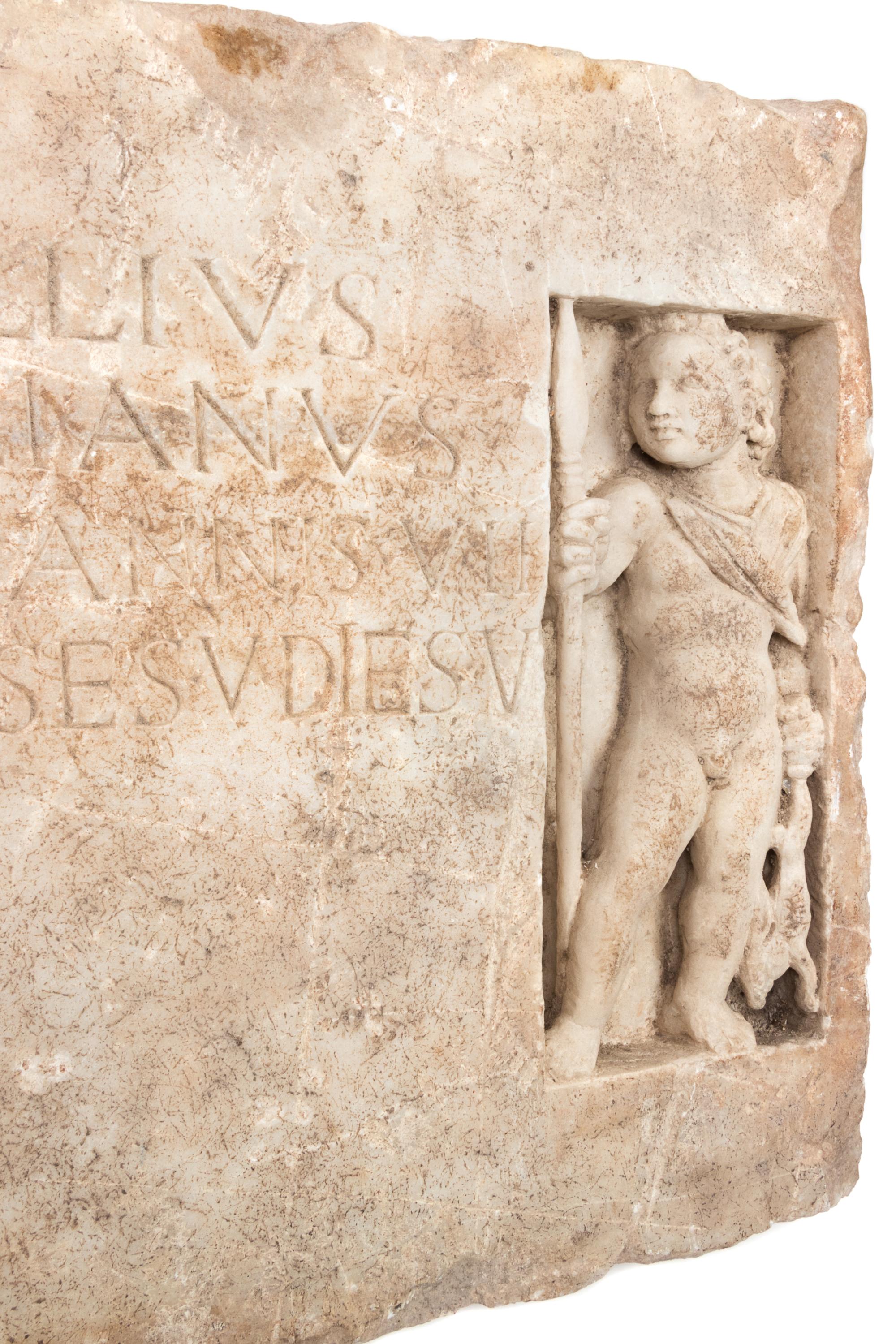 A Roman Marble Funerary Relief — CIRCA 1ST-EARLY 2ND CENTURY C.E.