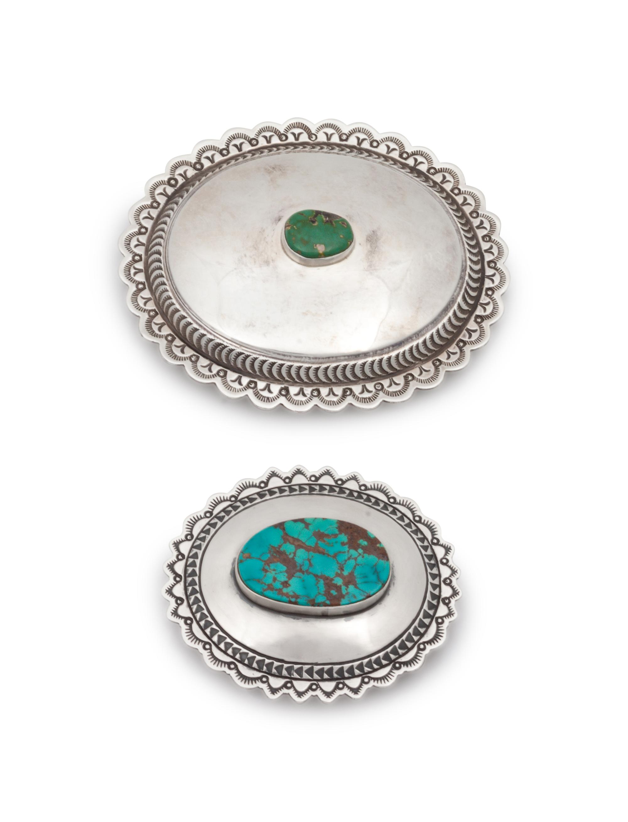Sterling Silver and Turquoise Belt Buckle, PLUS