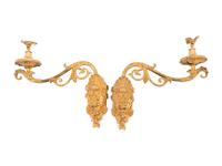 A Pair of Dutch or German Gilt Bronze Five-Light Hanging Wall Lights