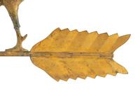 A Gilt and Red Painted Molded Copper Rooster Weathervane