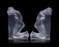 A Set of Lalique Reverie Bookends