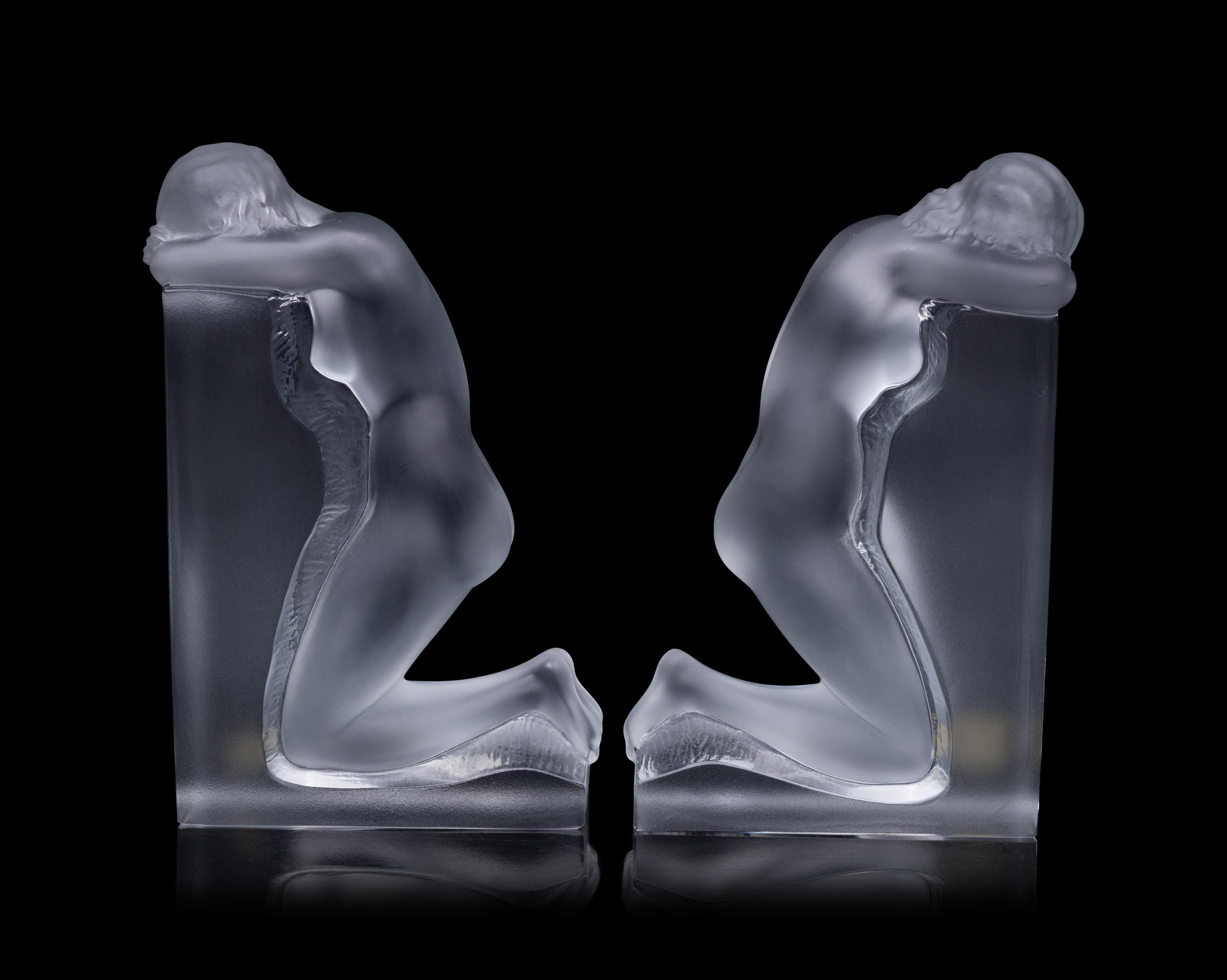 A Set of Lalique Reverie Bookends